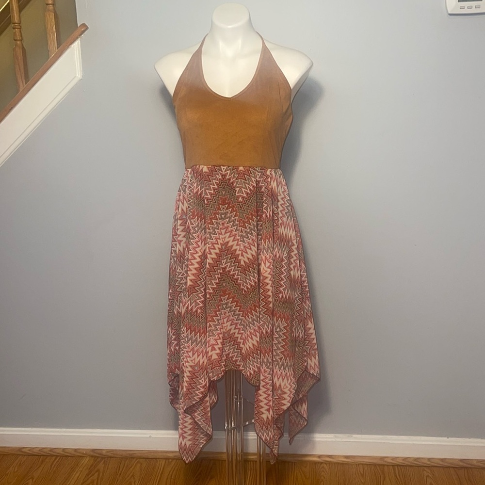 Almost Famous ladies halter handkerchief dress. Size XL.